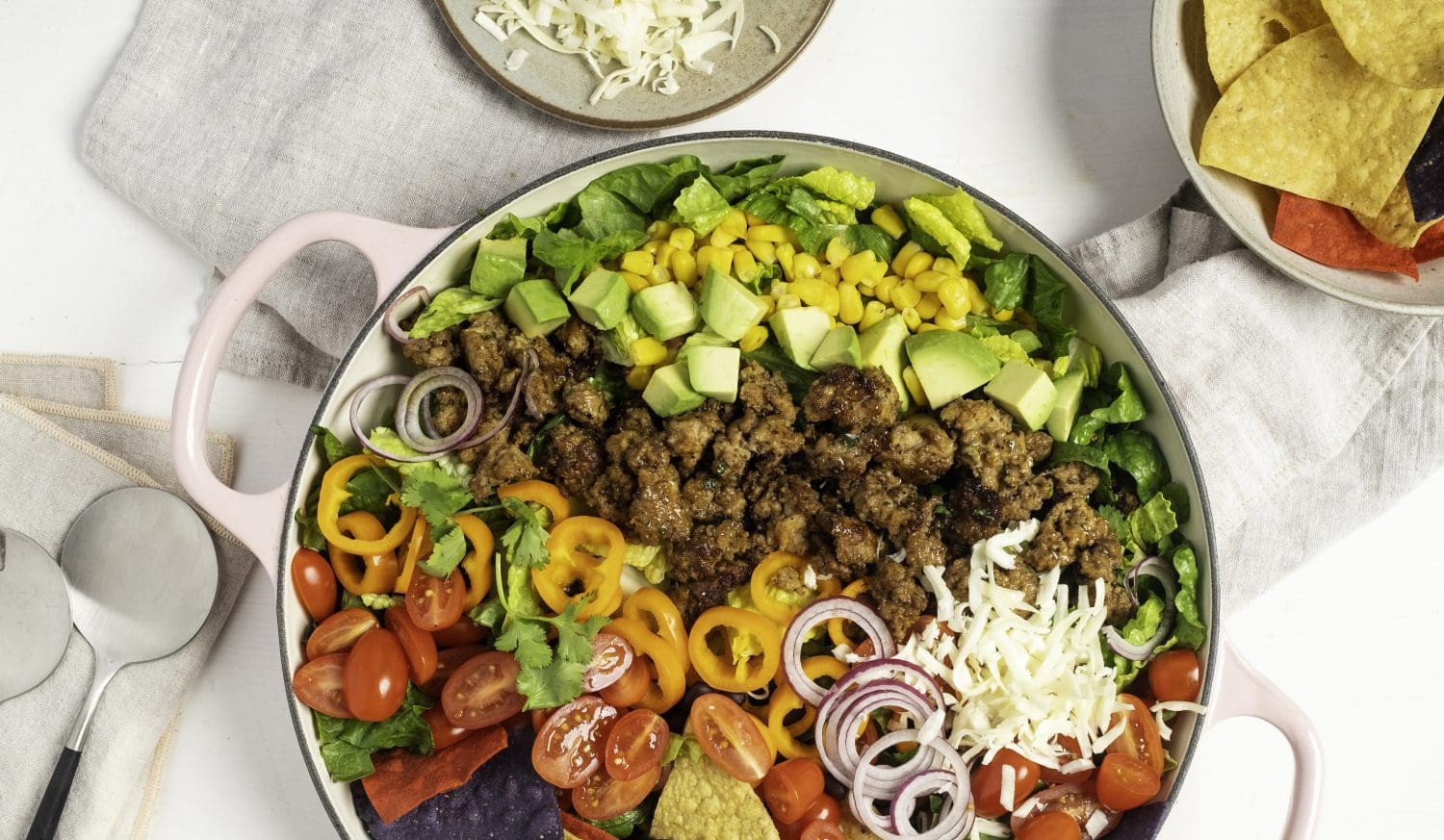 Taco salad with lime jalapeño dressing | Family Fontaine